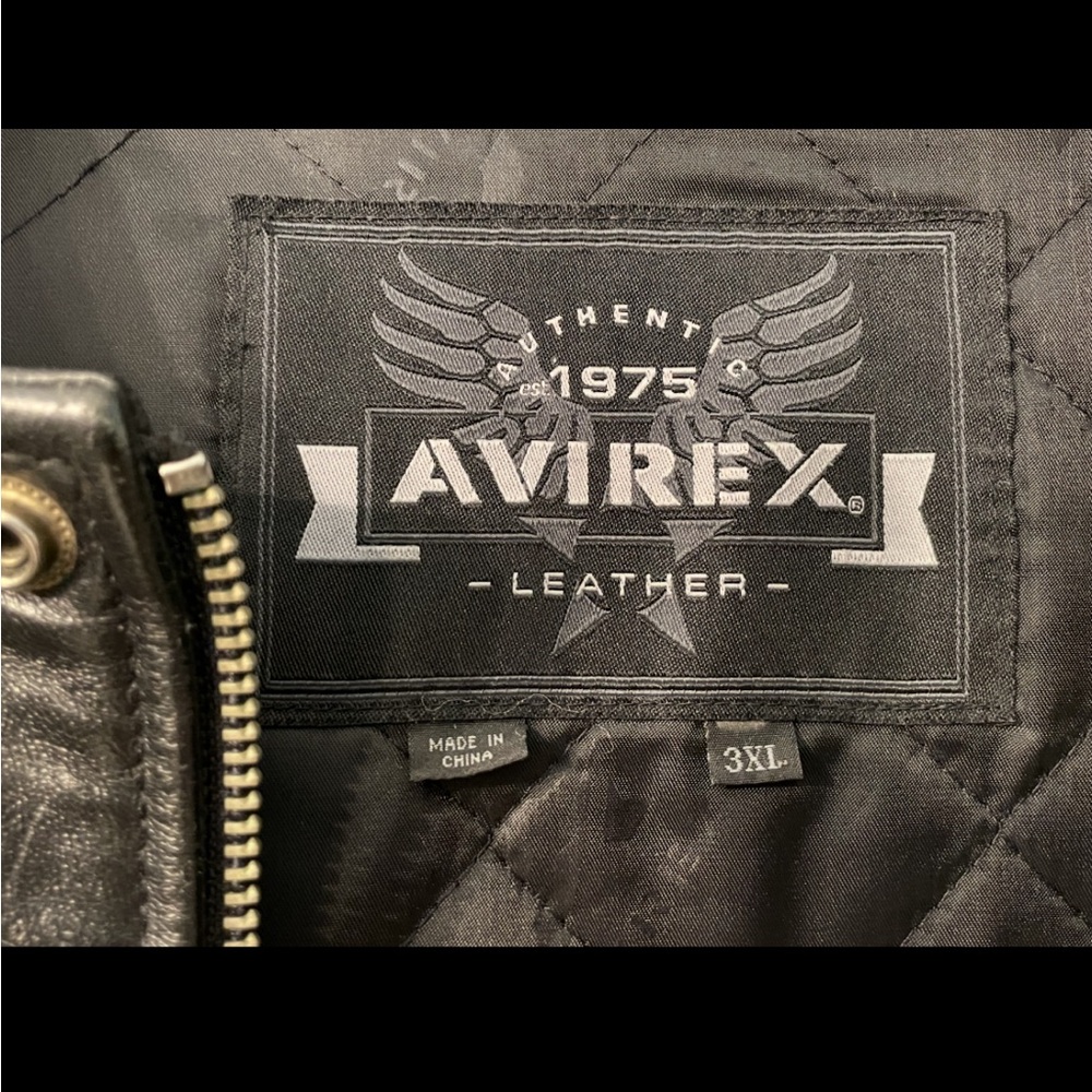 Avirex Black Quilted Leather Jacket